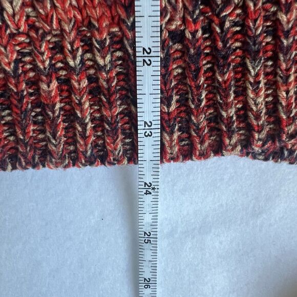 Vintage Cable Knit Acrylic Cardigan Sweater Chunky Fisherman Women's Large Red - Picture 16 of 16